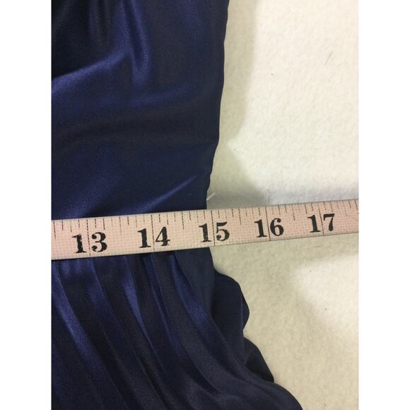 B DARLIN SZ 11 12 juniors navy blue pleated strappy A-Line midi Dress NEW b65 - Picture 5 of 8